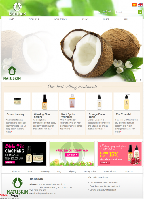 Thiết kế website cho Công ty Natuskin Việt Nam – www.natuskin.com.vn