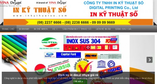 Thiết kế website đẹp In Kỹ Thuật Số - www.Inkythuatso.vn