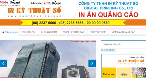 Thiết kế website In Ấn Quảng Cáo - www.Inanquangcao.vn