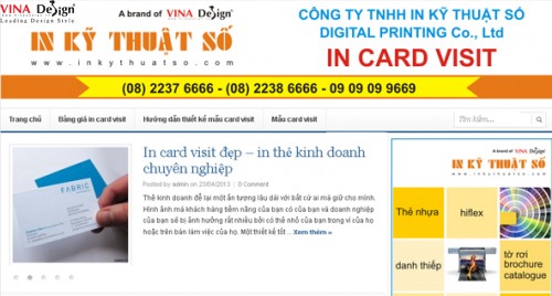 Thiết kế website In Card Visit - www.Incardvisit.net