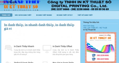 Thiết kế website In Danh Thiếp - www.Indanhthiep.net