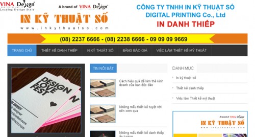 Thiết kế website In Danh Thiếp - www.Indanhthiep.vn
