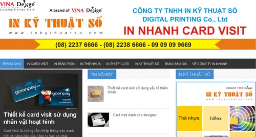 Thiết kế website In Nhanh Card Visit - www.Innhanhcardvisit.com