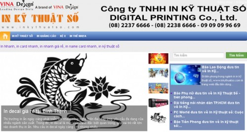 Thiết kế website In Nhanh - www.Innhanh.com.vn