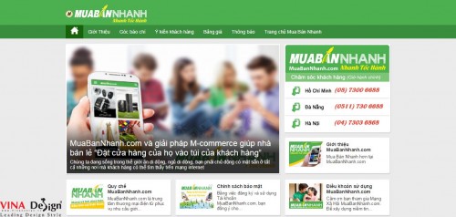 Thiết kế website thương hiệu mua bán nhanh - thuonghieu.muabannhanh.com
