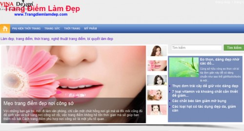 Thiết kế website Trang Điểm Làm Đẹp - www.Trangdiemlamdep.com
