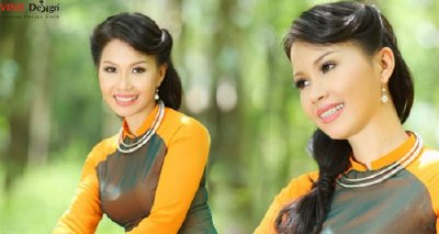 Cẩm Ly thướt tha với áo dài