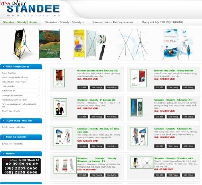 Thiết kế web bán hàng Standee, Standy, Banner stand - Standee.vn
