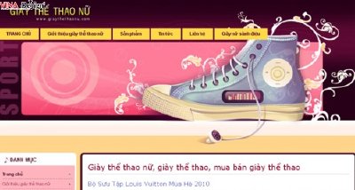 Thiết kế web thời trang Giày Thể Thao Nữ - GiayTheThaoNu.com