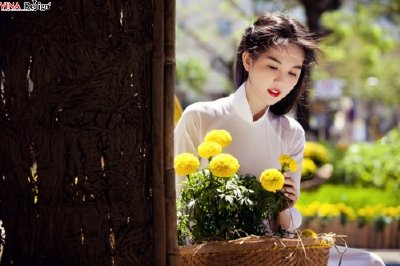 Ngọc trinh - dạo phố hoa với áo dài trắng