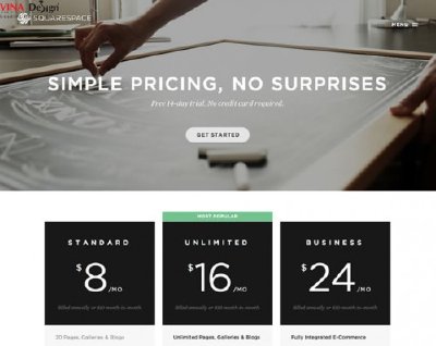 Thiết kế trang giá cả cho website