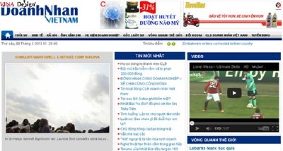 Thiết kế trang web Doanh nhân Việt Nam - www.Doanhnhanvietnam.info