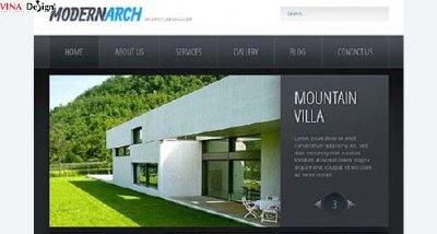 Thiết kế web kiến trúc, theo tông màu lạnh