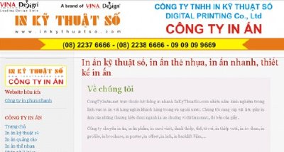 Thiết kế website Công Ty In Ấn - www.Congtyinan.net
