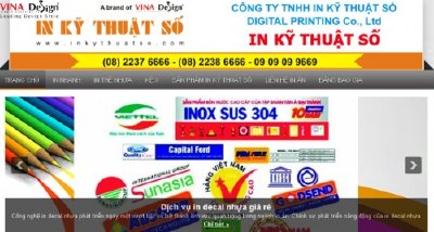 Thiết kế website đẹp In Kỹ Thuật Số - www.Inkythuatso.vn